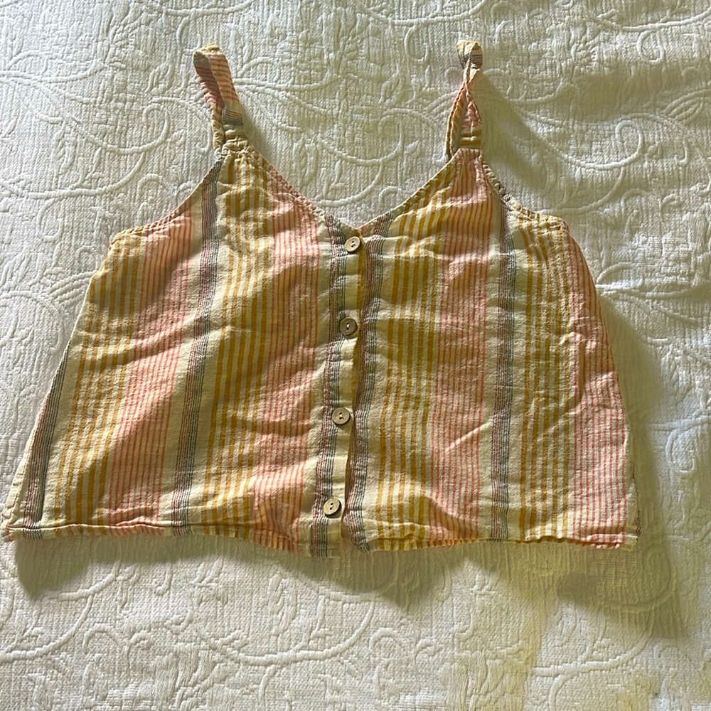Striped Tank Top with Buttons.